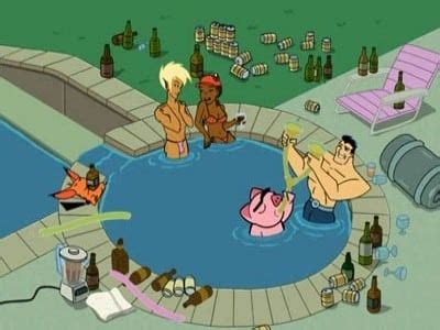 A Comedy Central cartoon that ran for three seasons (2004-2007), Drawn Together is a Reality Show parody, the concept being that eight cartoon characters from different genres are forced to live under one roof. A notable mark of the show is how each character manages to be both a parody of a specific style of animation and a parody of the stock characters usually put together in Reality Shows ...